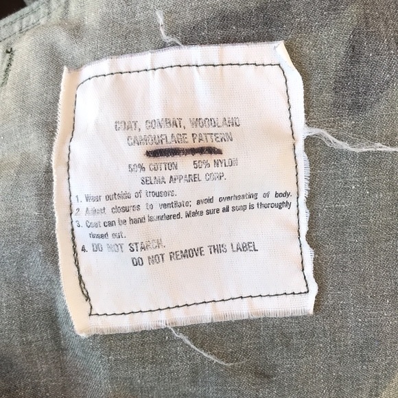 VTG Military Issue Woodland Camo Combat Coat, L-XL - Picture 6 of 6